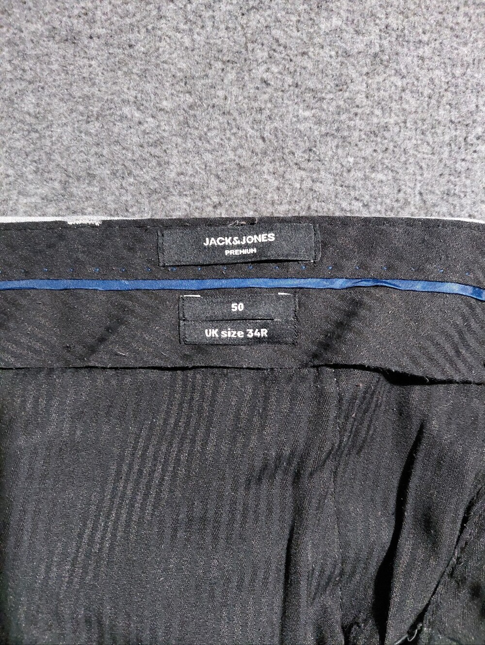 Jack & Jones Mens Gray Plaid Slim Dress Pants Sz 34/31 - Picture 4 of 7